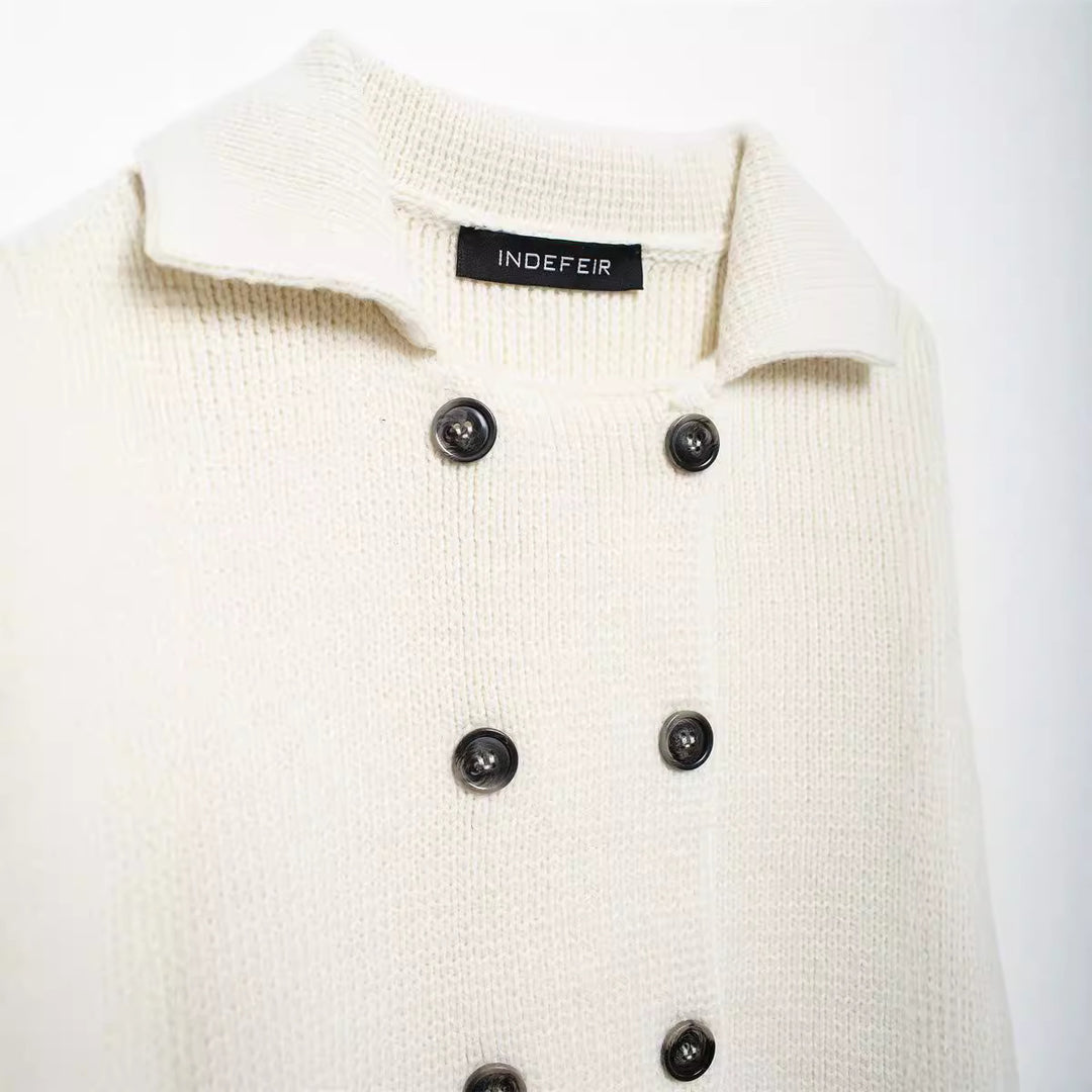 Damen Strickjacke mit doppelter Knopfreihe und praktischen Taschen Drune