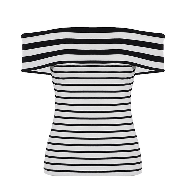 Damen Offshoulder Oberteil mit gestreiftem Design Drune