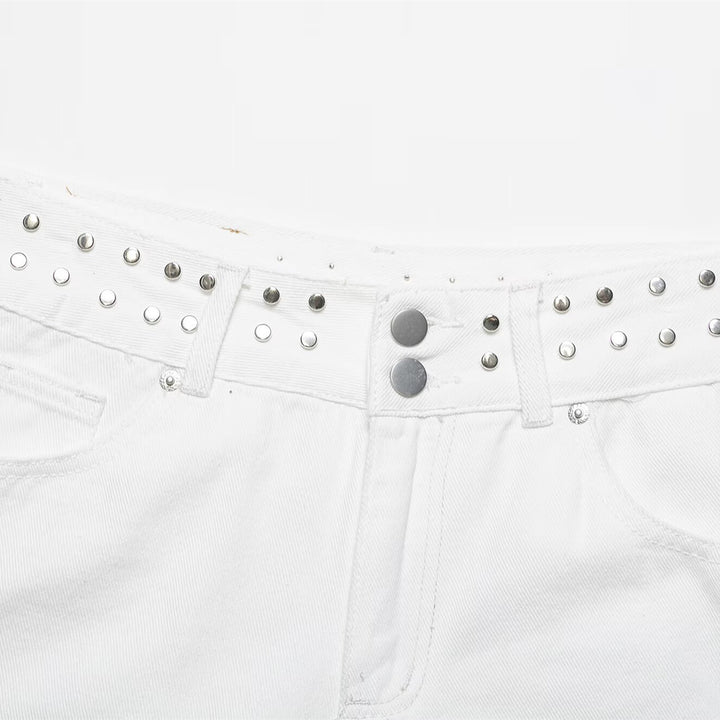 Damen-Shorts mit dekorativem Nietenbund und modernem Schnitt Drune