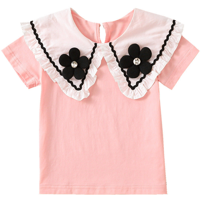 Damen elegante und verspielte Bluse mit Volantkragen Drune