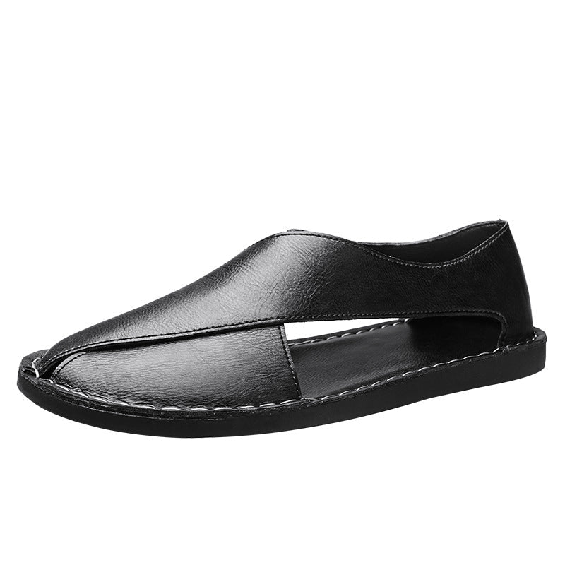 Herren Elegante und bequeme Leder-Sandalen mit verstellbarem Riemensystem Drune