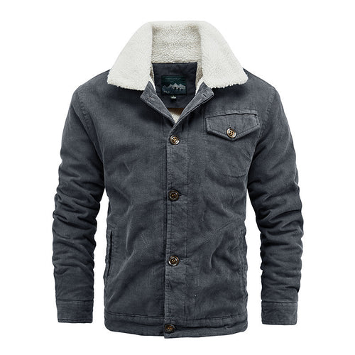 Herren Cordjacke mit Sherpa‑Kragen und wärmender Teddyfleece‑Innenlage Drune