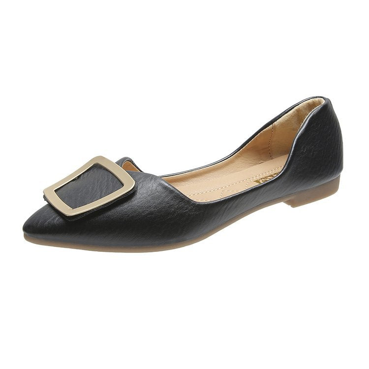 Damen elegante Ballerinas mit modischem Schnallen-Detail Drune