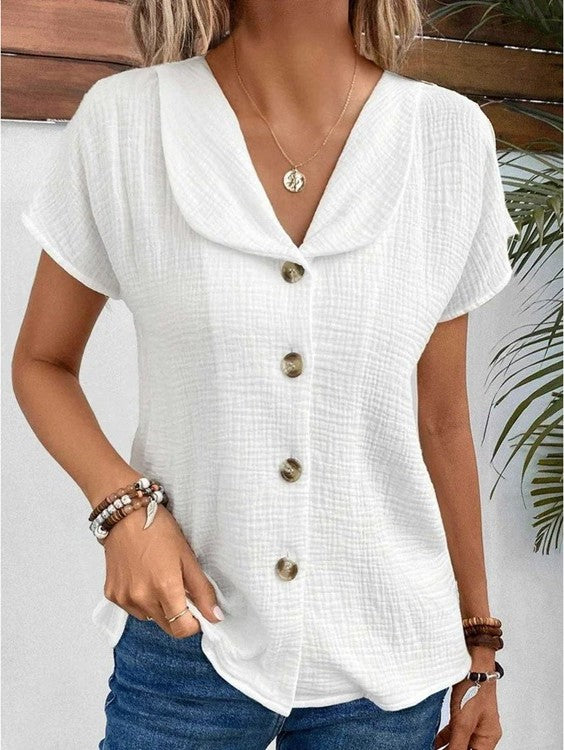Drune | Elegante und Stilvolle Button-Down-Bluse mit Kragen
