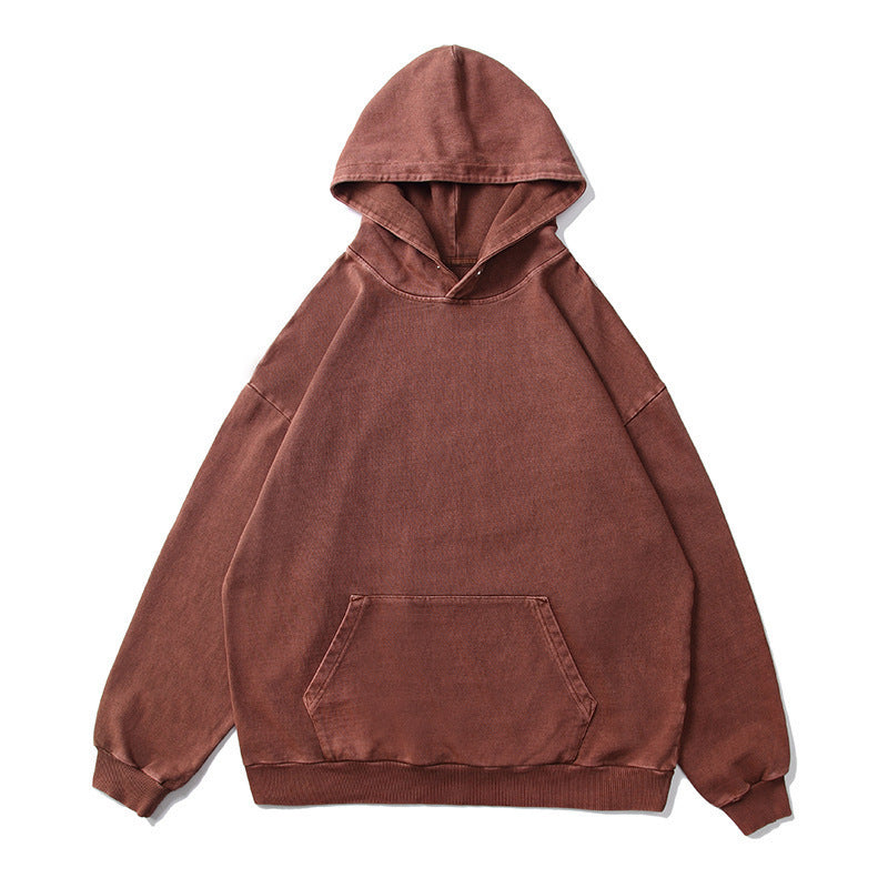 Unisex Oversize-Kapuzenpullover mit Kängurutasche und Vintage-Waschung Drune