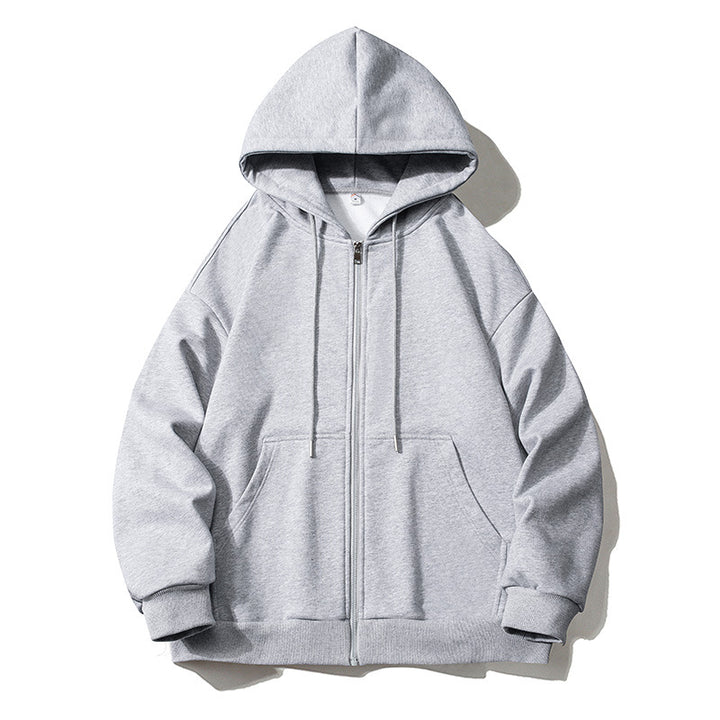 Herren Kapuzensweatjacke mit durchgehendem Reißverschluss, Oversize‑Schnitt und Raglanärmeln Drune