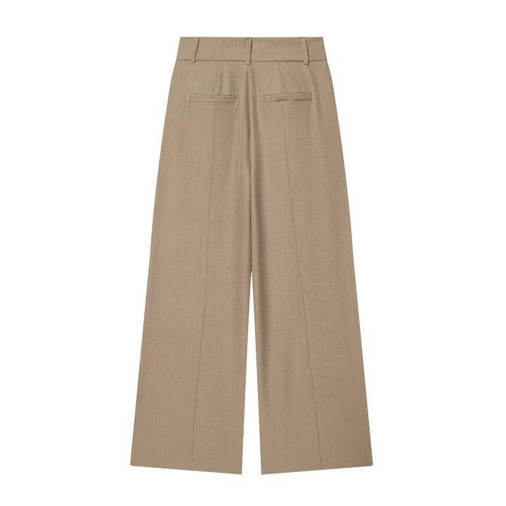 Damen Weite High‑Waist-Hose mit markanter Bügelfalte und Bundfalten Drune