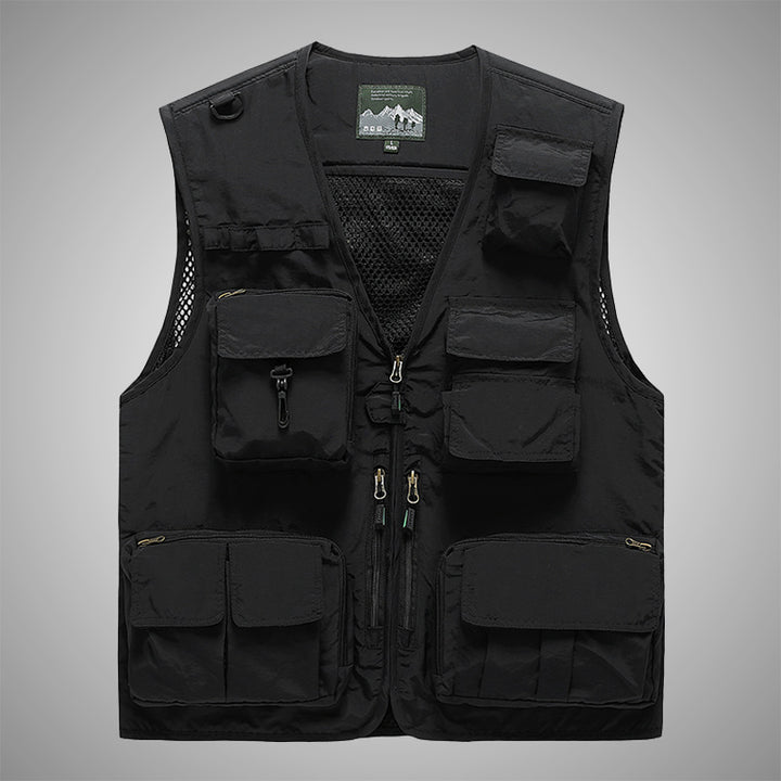 Unisex Multifunktionale Utility‑Weste mit Mesh‑Rücken und vielfachen Taschen Drune