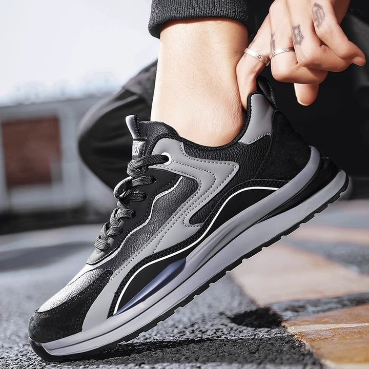 Herren sportive Chunky-Sneaker mit Wildleder- und Kunstlederoverlays, gepolstertem Einstieg und reaktiver Wellen-Zwischensohle Drune