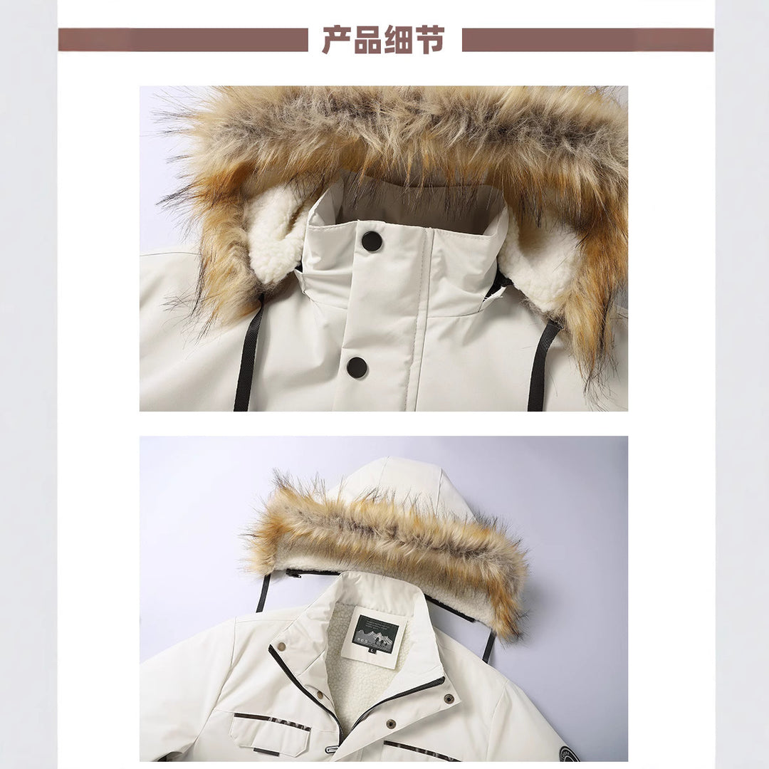Herren Multifunktionale Winterjacke mit Fellkragen Drune
