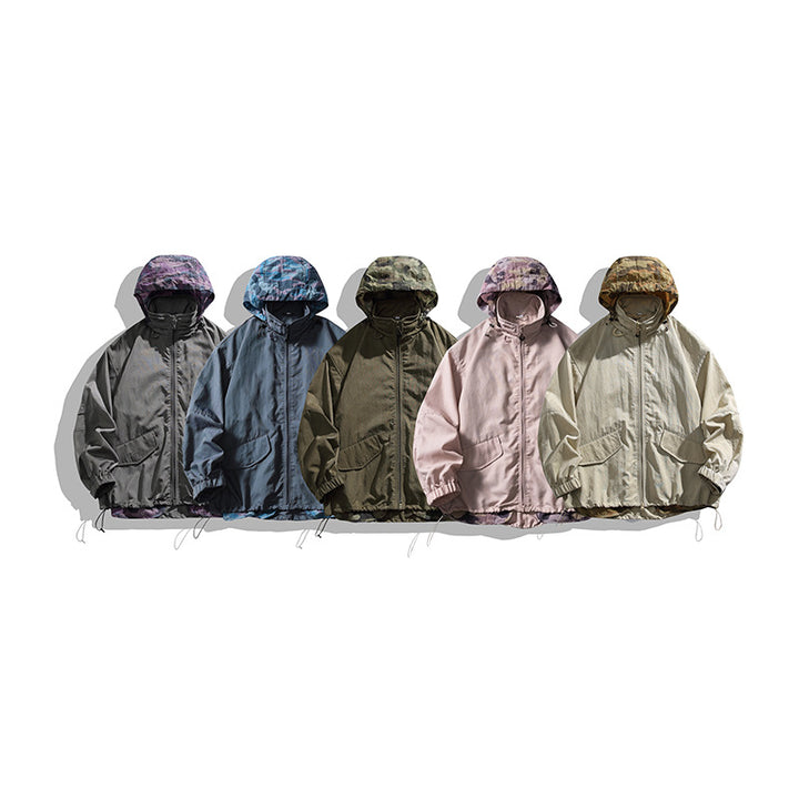 [Herren] weit geschnittene Nylon-Joggerhose im Utility-Stil mit Tunnelzugbund, Kontrastpaspel und elastischen Knöchelabschlüssen Drune