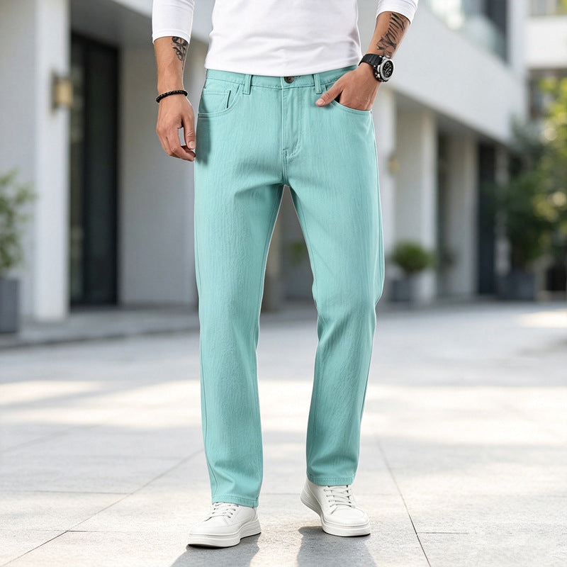 Herren Lässige High-Waist Jeans im modernen Schnitt Drune