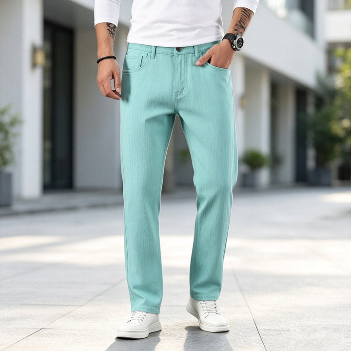 Herren Lässige High-Waist Jeans im modernen Schnitt Drune