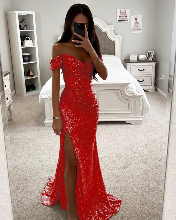 Damen Abendkleid mit schimmernden Pailletten Drune