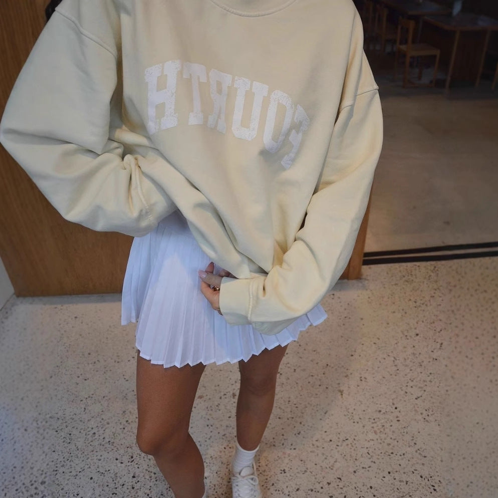 Damen Oversized Sweatshirt mit trendy Print Drune