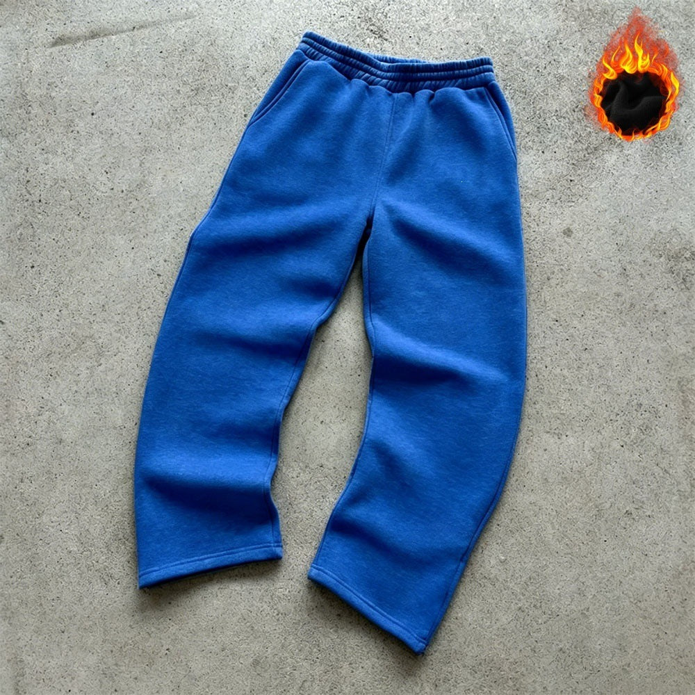 Unisex nan gefütterte Sweatpants mit elastischem Komfortbund, geradem Bein und seitlichen Eingrifftaschen Drune