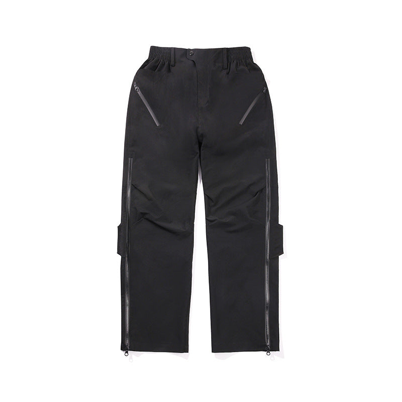 Herren Multifunktionale Tech‑Cargo‑Hose mit seitlichen Zippern, elastischem Bund und taktischen Pattentaschen Drune