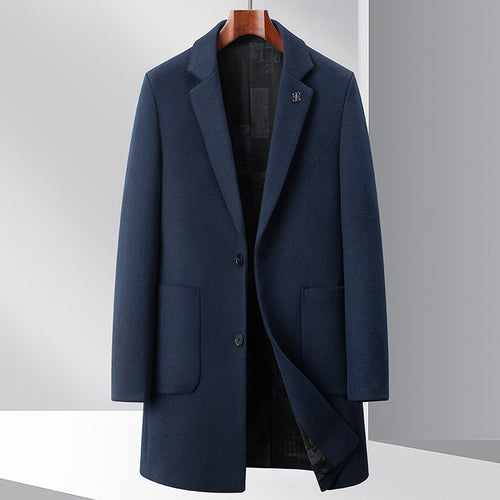 Herren eleganter Mantel aus hochwertiger Wolle mit modernem Schnitt Drune