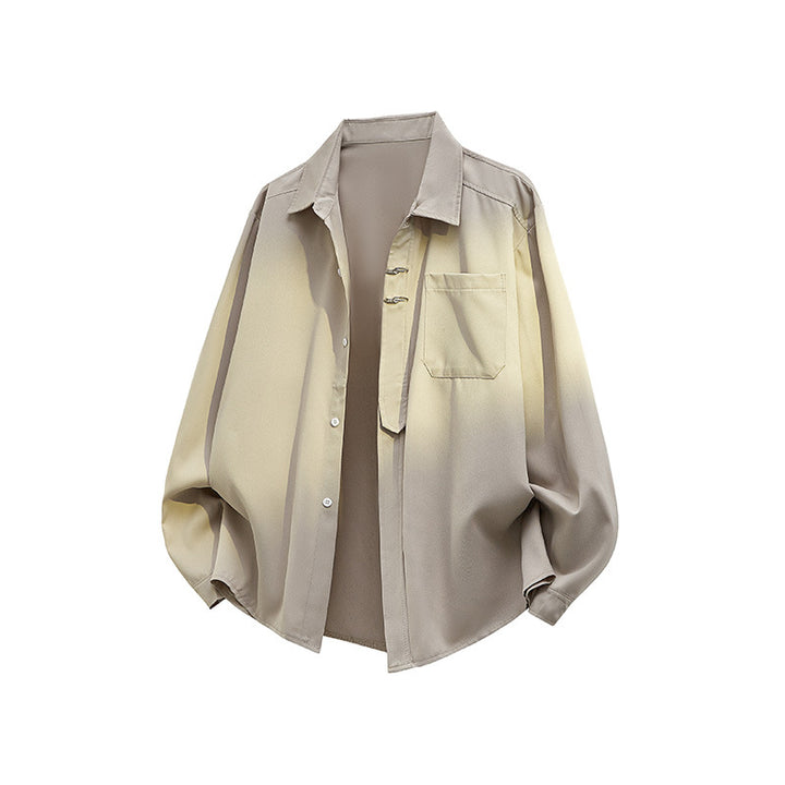 Unisex Oversize Hemdjacke im minimalistischen Utility-Look mit Brusttasche und verdeckter Knopfleiste Drune