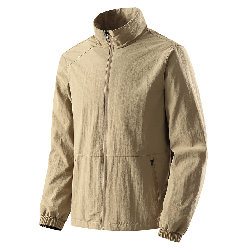 Herren Ultraleichte Windjacke mit Mesh‑Futter, Stehkragen & Reißverschluss Drune