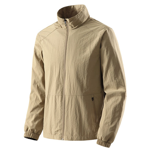 Herren Ultraleichte Windjacke mit Mesh‑Futter, Stehkragen & Reißverschluss Drune