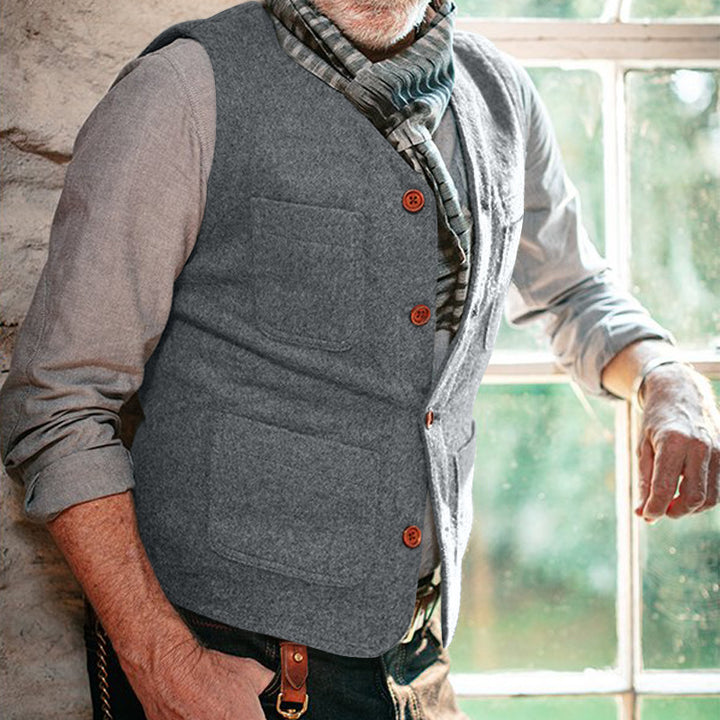 Herren Weste mit praktischen Taschen und eleganter Knopfverarbeitung Drune