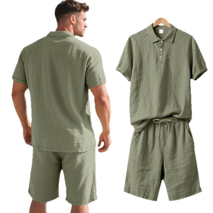 Herren lässiges Poloshirt und Shorts Set Drune