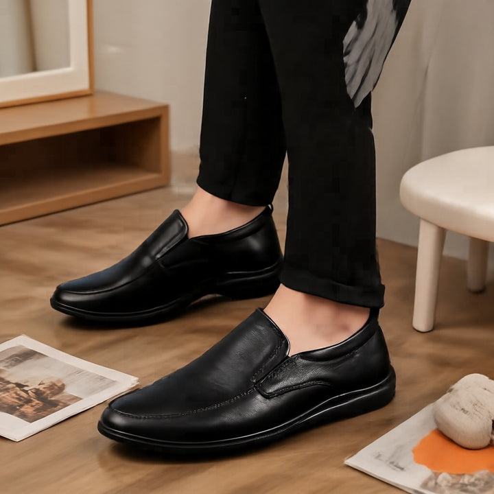 Herren Elegante Slip-On Lederslipper Drune