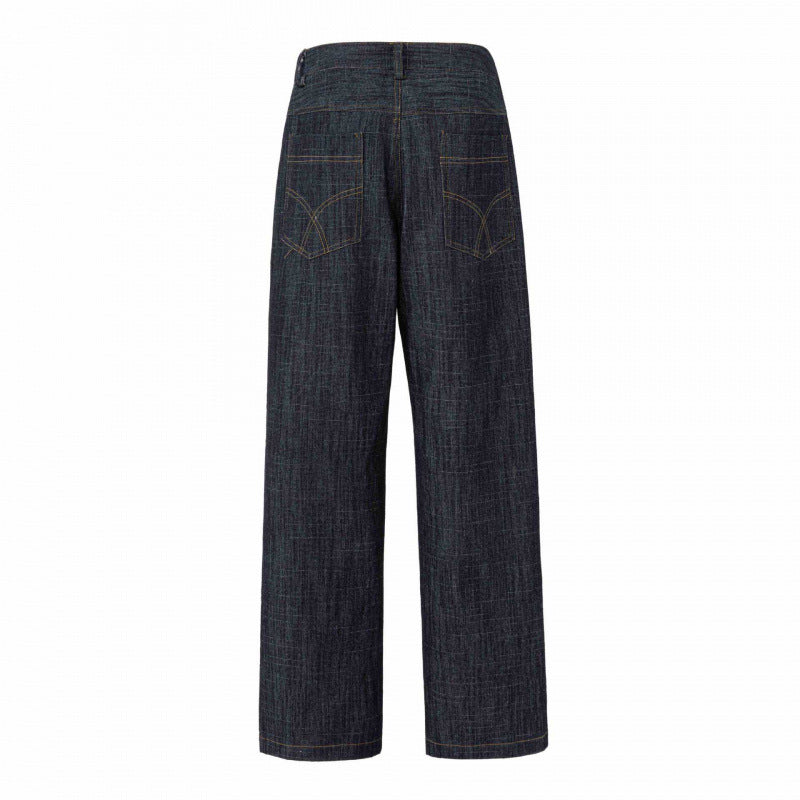 Damen Highwaist-Jeanshose mit weitem Bein, gerader Silhouette und Five-Pocket-Design Drune