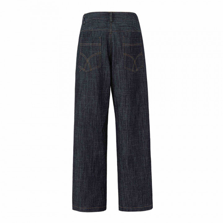 Damen Highwaist-Jeanshose mit weitem Bein, gerader Silhouette und Five-Pocket-Design Drune