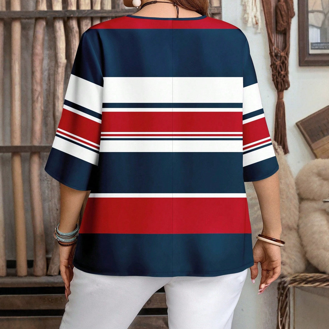 Damen Bluse mit Blumenmuster und Knopfleiste Drune