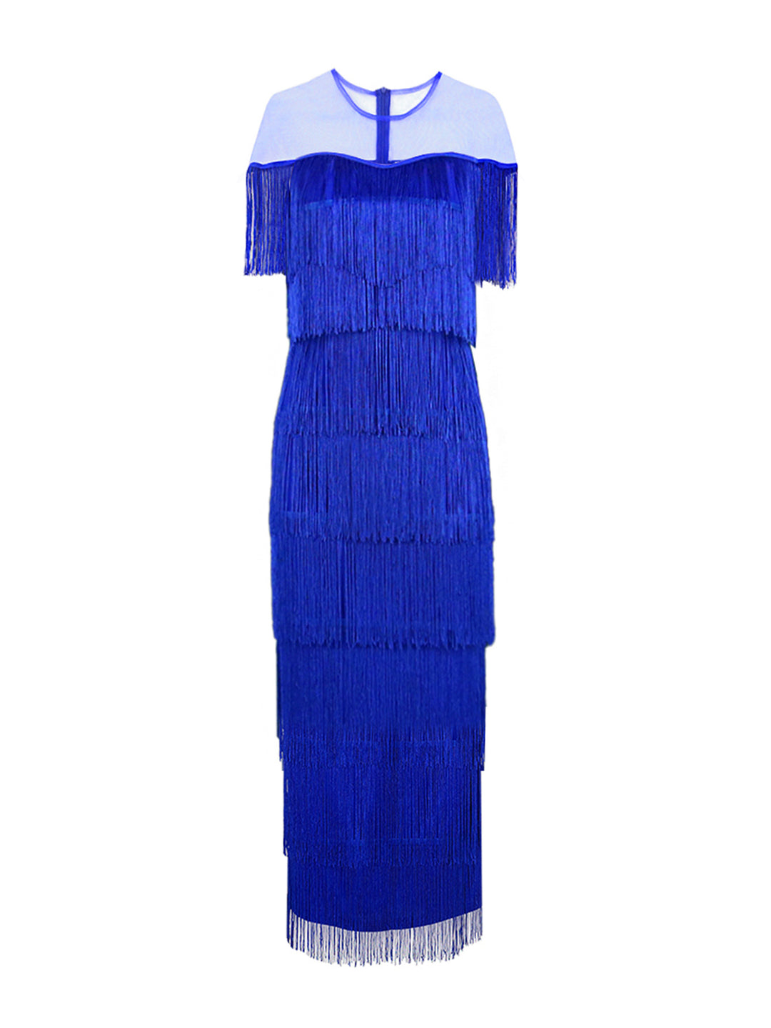 Damen Maxikleid mit Fransen Drune