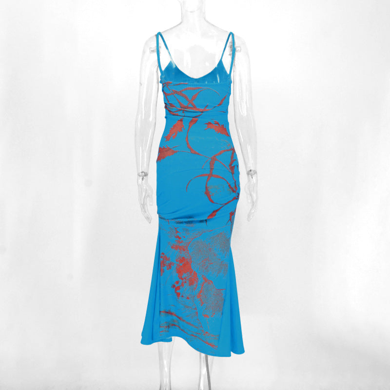 Damen Maxikleid mit raffinierten Drapierungen und floralem Muster Drune