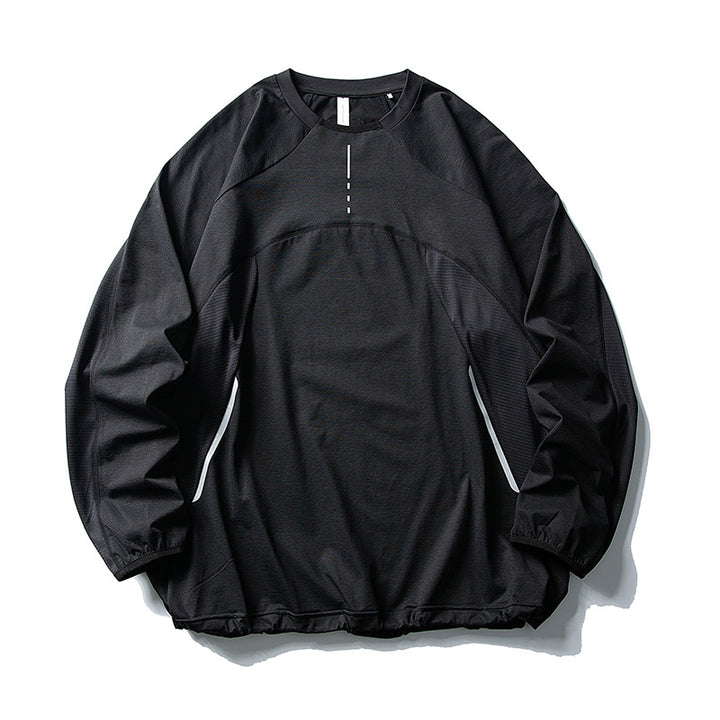 Unisex Technisches Oversize-Lauf- und Trainingsshirt mit Raglanärmeln, reflektierenden Akzenten und elastischem Saum Drune
