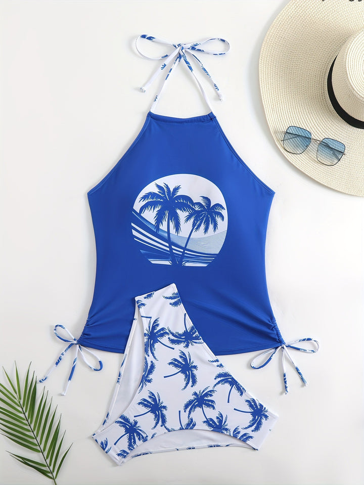 Damen Tankini-Set mit floralem Palmendruck Drune