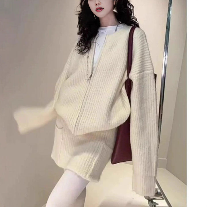 Damen Strickjacke mit oversize Schnitt und dekorativen Strukturmustern Drune