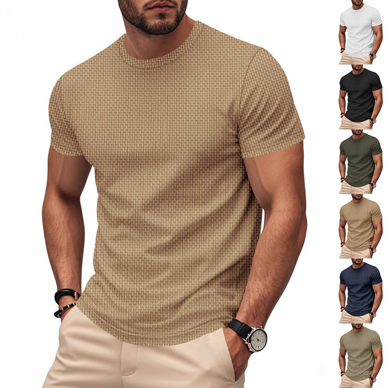 Herren Kurzarm T-Shirt mit strukturiertem Design und atmungsaktiver Baumwolle Drune
