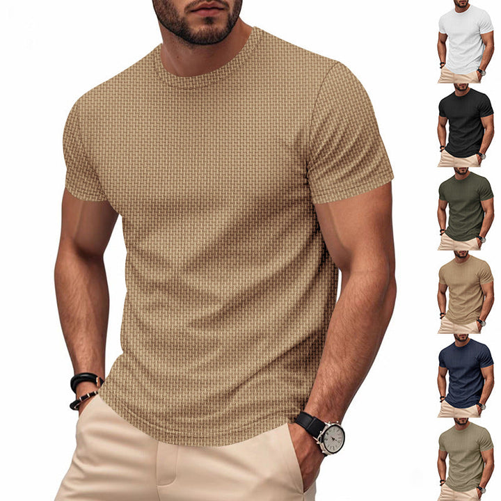 Herren Kurzarm T-Shirt mit strukturiertem Design und atmungsaktiver Baumwolle Drune