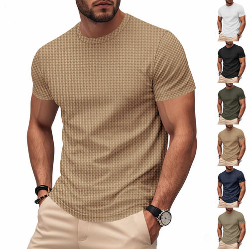 Herren Kurzarm T-Shirt mit strukturiertem Design und atmungsaktiver Baumwolle Drune