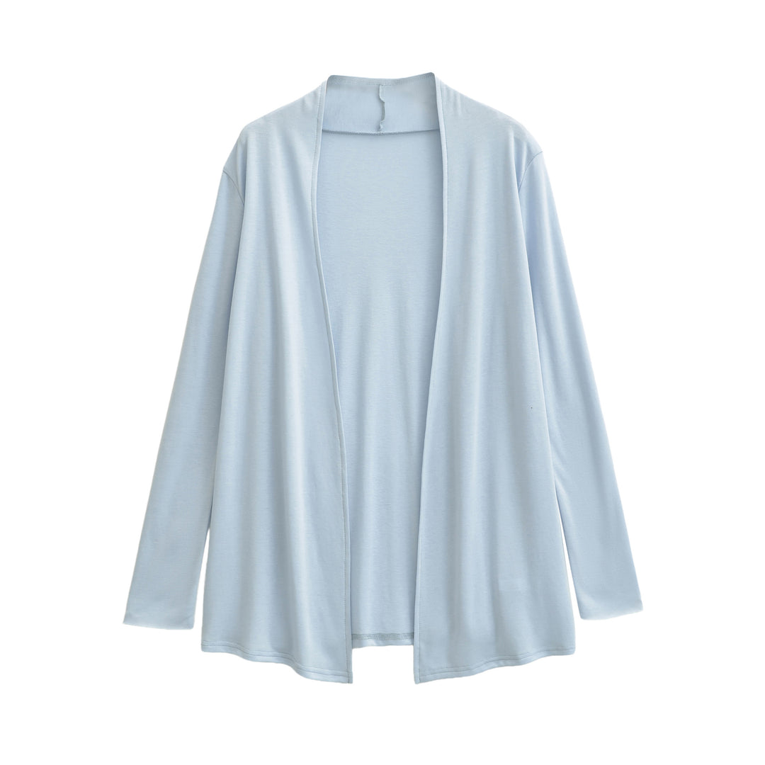Damen Offener fließender Jersey-Cardigan mit Wasserfallkante Drune