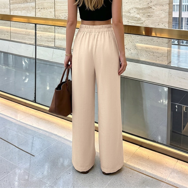 Damen Elegante Hochganzjeans mit weitem Bein Drune