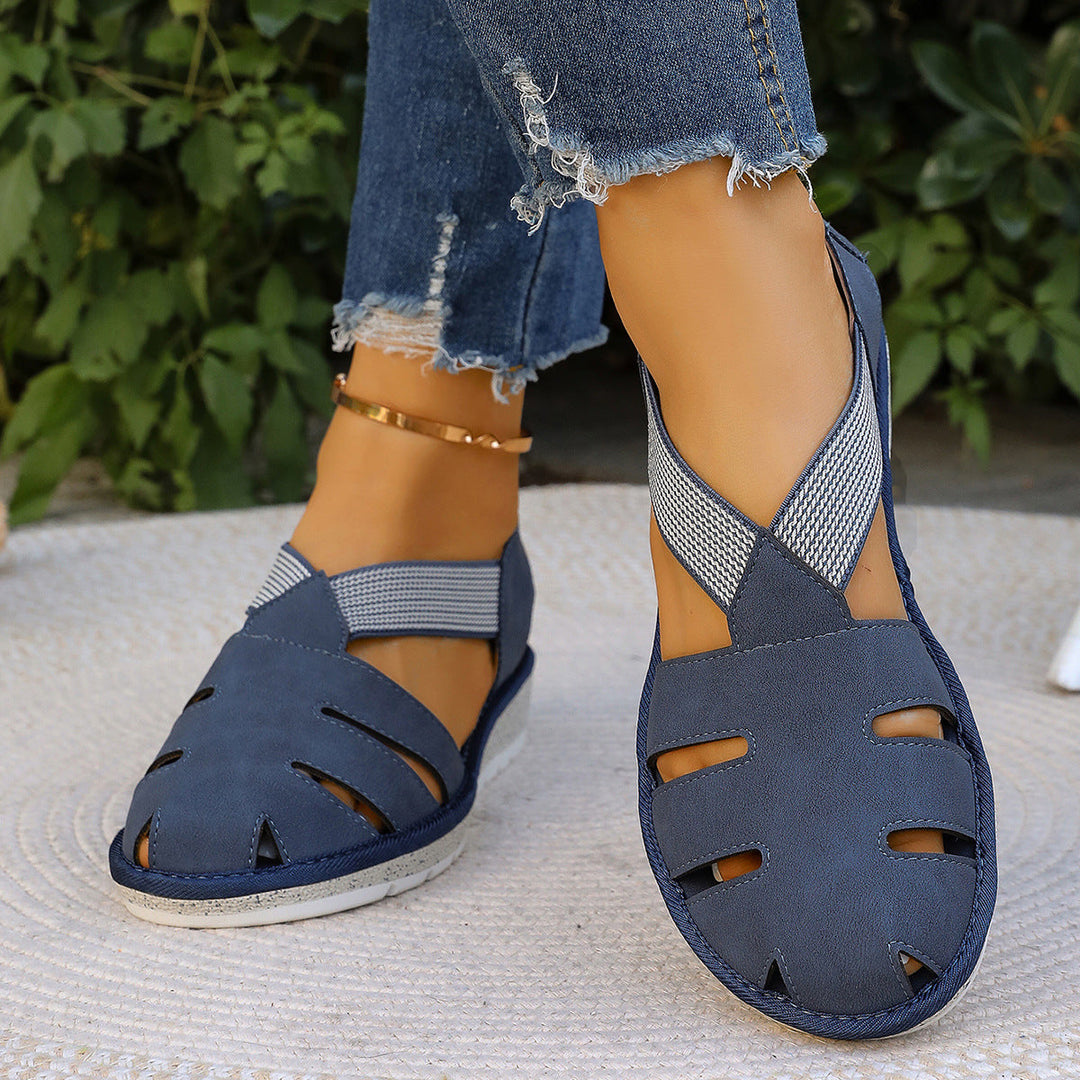 Damen Atmungsaktive Freizeitsandalen mit elastischen Riemen und ergonomischem Fußbett Drune