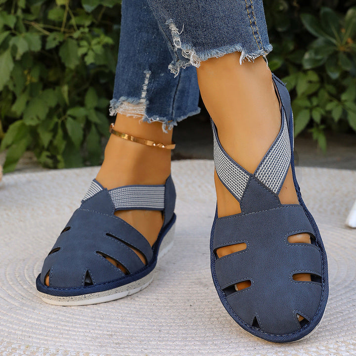 Damen Atmungsaktive Freizeitsandalen mit elastischen Riemen und ergonomischem Fußbett Drune