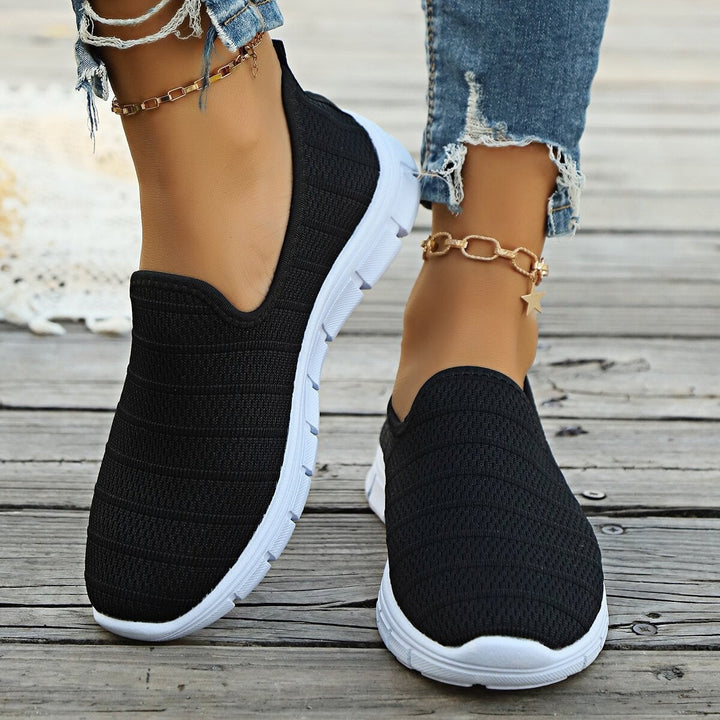 Damen Bequeme Slip-On Sneakers mit Atmungsaktivem Obermaterial und Flexibler Sohle Drune