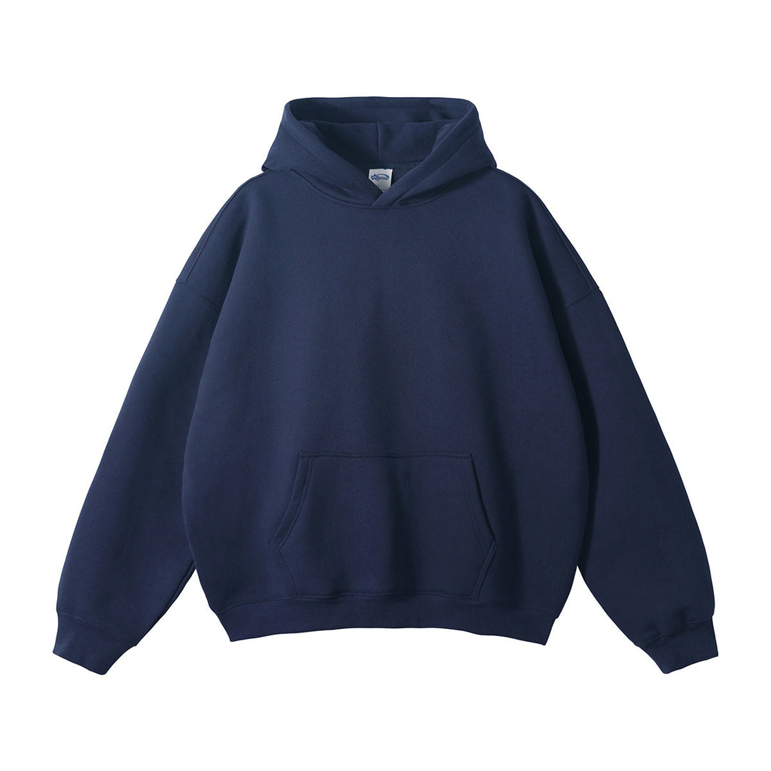 Unisex nan oversized Kapuzenpullover mit Kängurutasche und gerippten Bündchen Drune