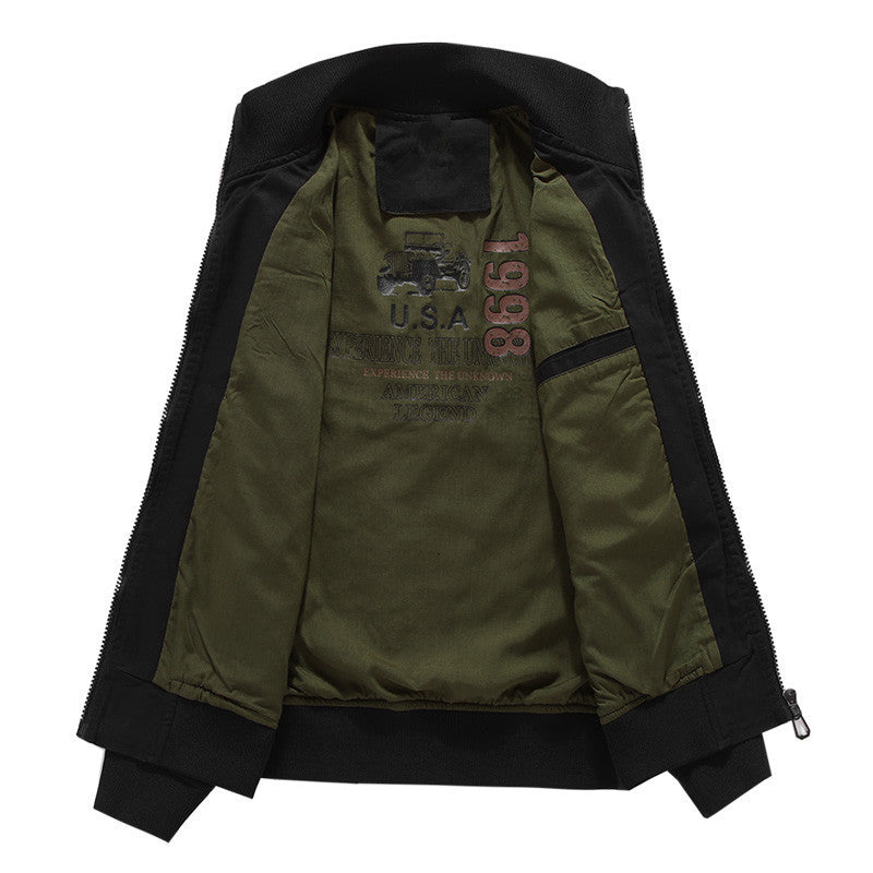 Herren Baumwoll-Canvas-Bomberjacke mit gesteppter Thermofütterung und Schulterklappen Drune