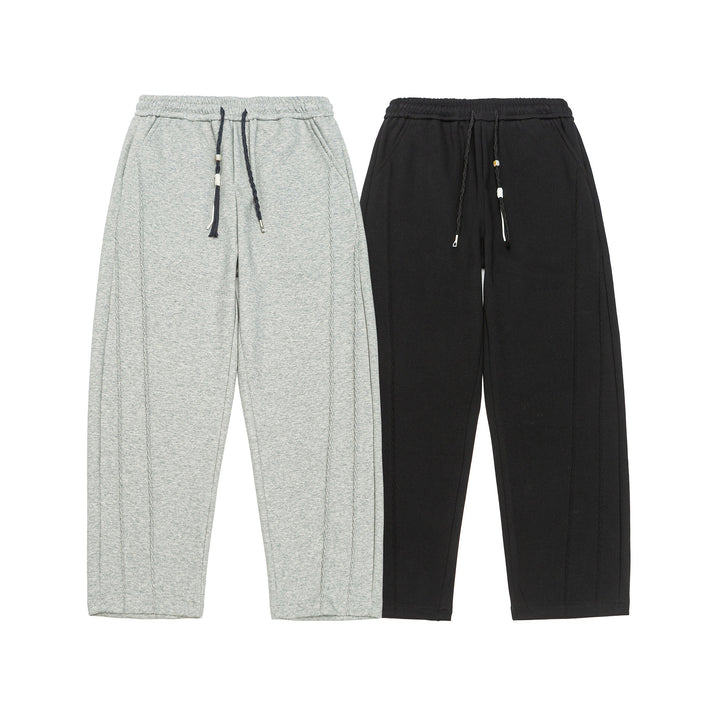 Damen Weite Cropped-Sweathose mit Elastikbund und aufgesetzter Gesäßtasche Drune