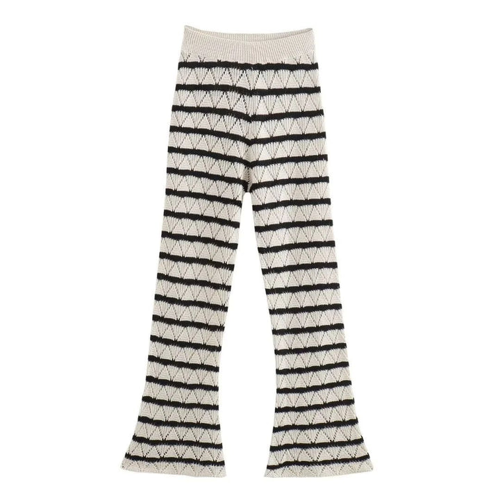 Damen Strick-Leggings mit breitem Bund und einzigartigem Muster Drune