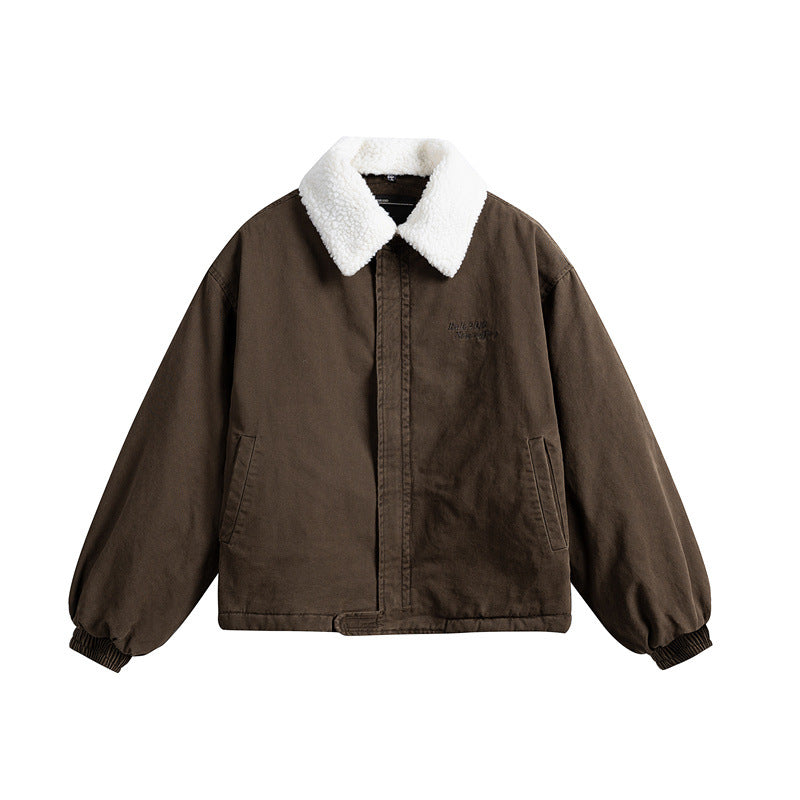 Herren Kurz geschnittener Canvas-Blouson mit Teddykragen und wattierter Thermofütterung Drune