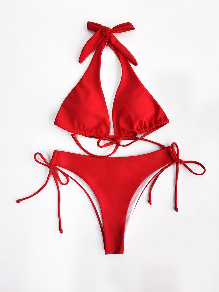 Damen Triangel-Bikini mit hohem Komfort und verspielten Bindebändern Drune